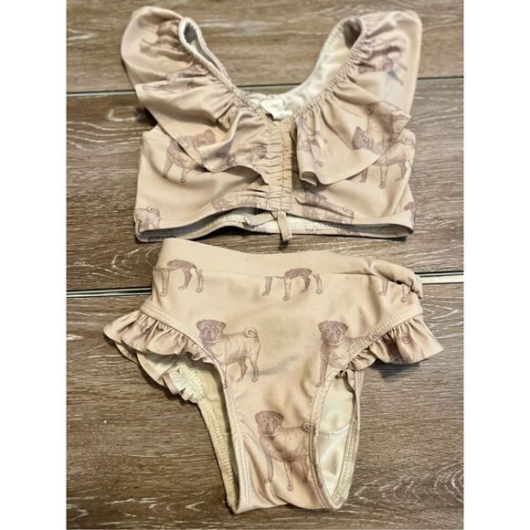 Kate Quinn Bulldog Ruffled Two Piece Swimsuit - Picture 1 of 5